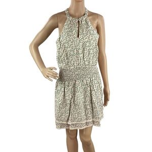 Koko + Mason Floral Halter Keyhole Mini Dress Pink Green M